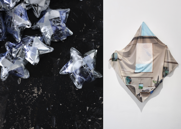 100個星々の祝福(©ooka yoshikazu(hitoto))、軟質オフィス風景; magic window view_Office(©Yuki Moriya)